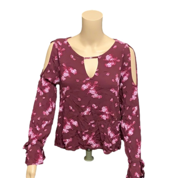 Aeropostale Long Sleeve Shirt With Cold Shoulders - Picture 1 of 4